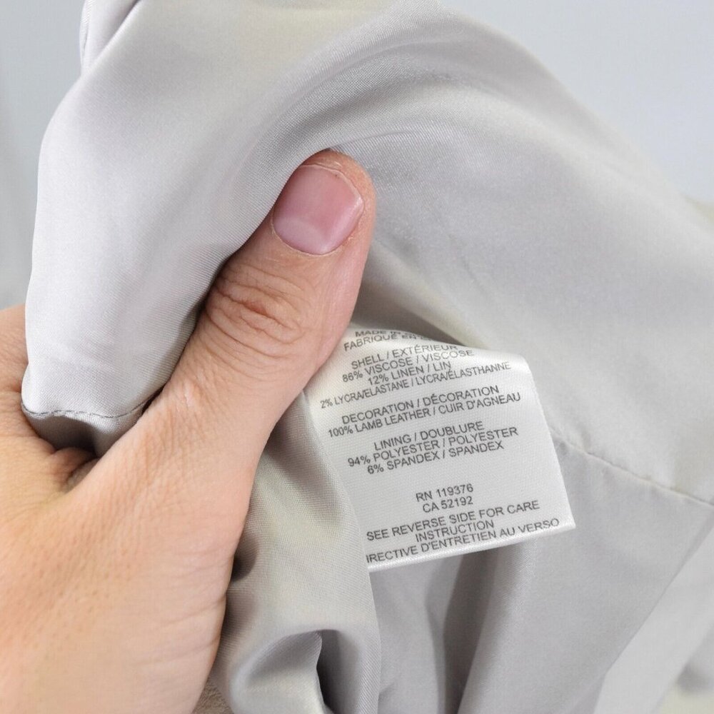 Helmut Lang Light Gray Draped Leather Blazer - Picture 13 of 13